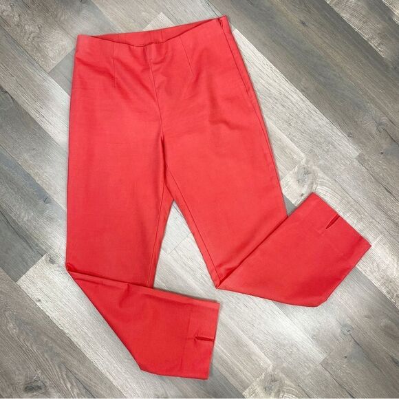 Nic+Zoe Knit Crop Pants Coral Orange 2 - Picture 1 of 10
